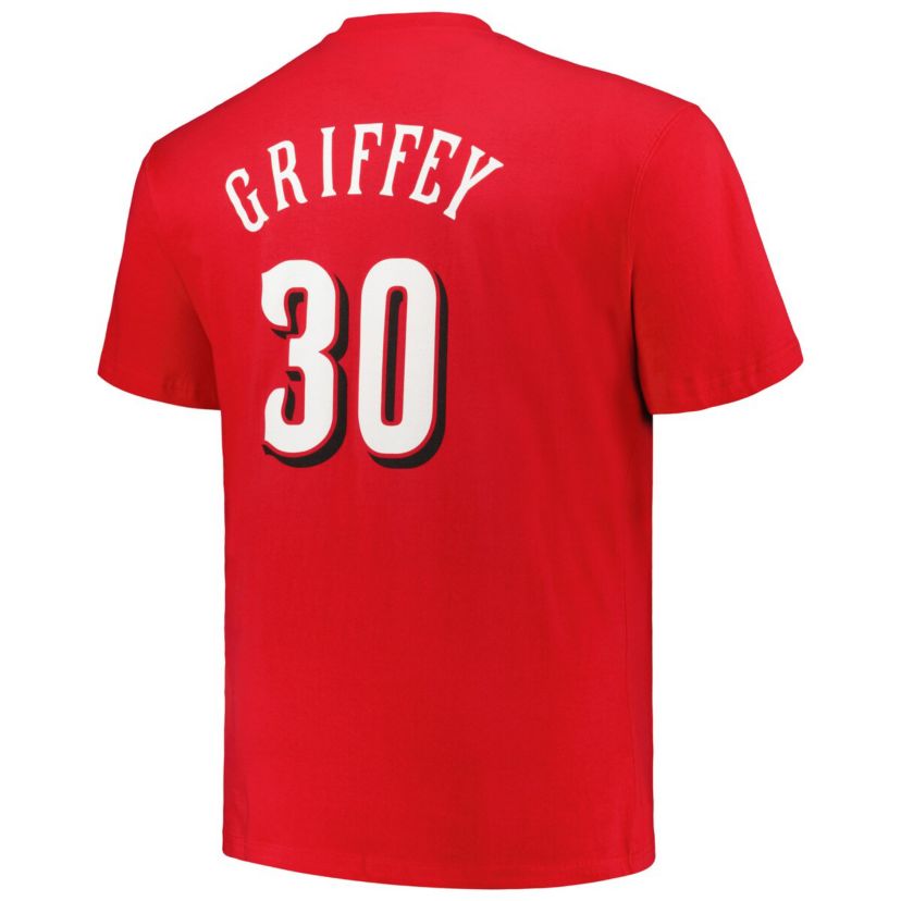 MLB Ken Griffey Cincinnati Reds Big & Tall Cooperstown Collection Player Name & Number T-Shirt