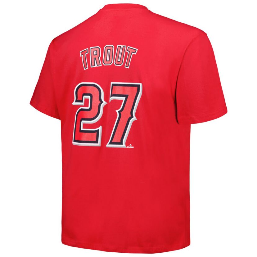 MLB Fanatics Mike Trout Los Angeles Angels Big & Tall Name & Number T-Shirt