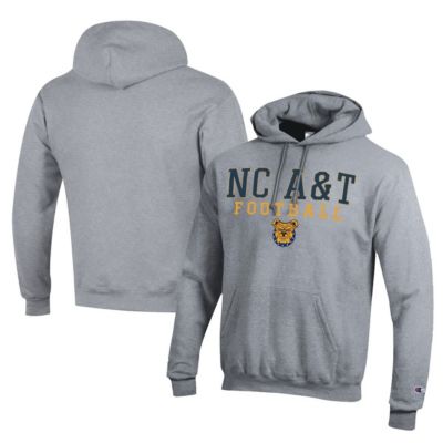 Champion Men's NC A&T Aggies NCAA North Carolina A&T Aggies Football Eco Powerblend Pullover Hoodie, Gray, 3XL