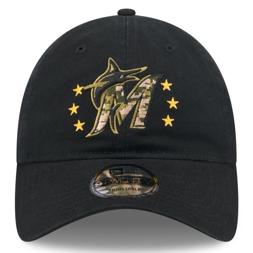 MLB Miami Marlins 2024 Armed Forces Day 9TWENTY Adjustable Hat