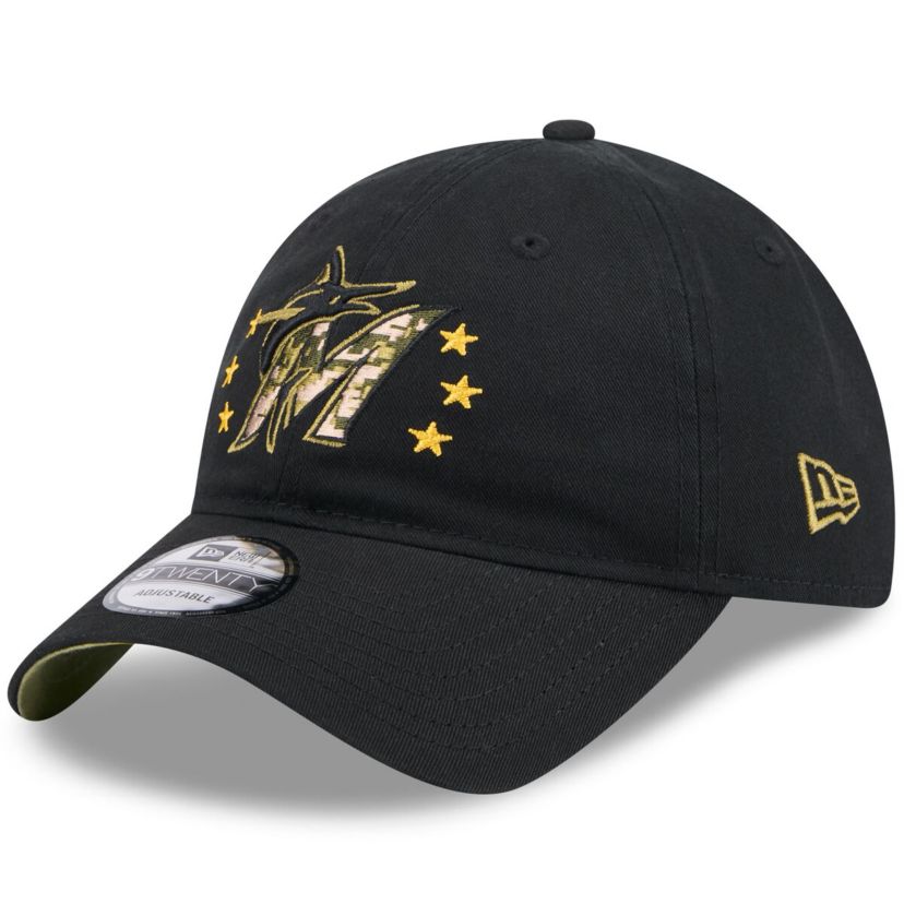MLB Miami Marlins 2024 Armed Forces Day 9TWENTY Adjustable Hat