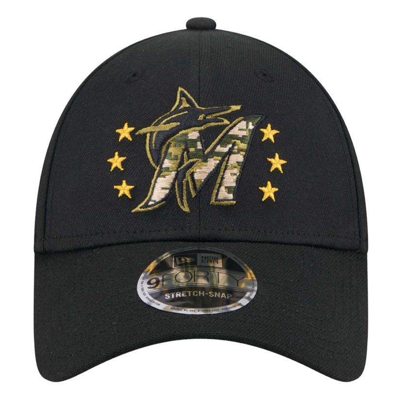 MLB Miami Marlins 2024 Armed Forces Day 9FORTY Adjustable Hat