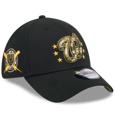 New Era Men's MLB Washington Nationals 2024 Armed Forces Day 39THIRTY Flex Hat, Black, Medium