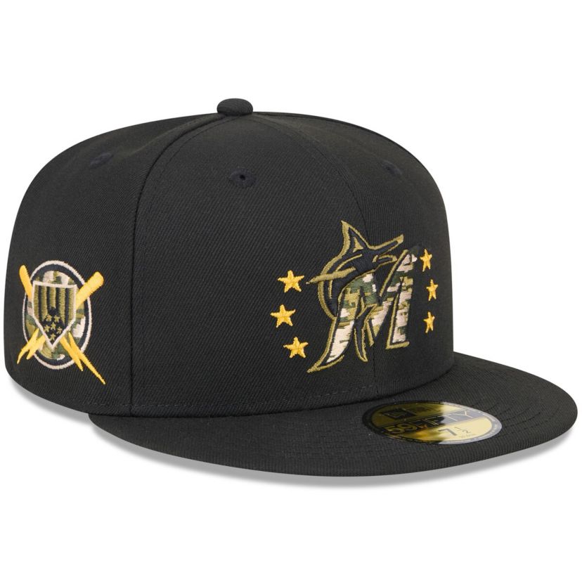 MLB Miami Marlins 2024 Armed Forces Day On-Field 59FIFTY Fitted Hat