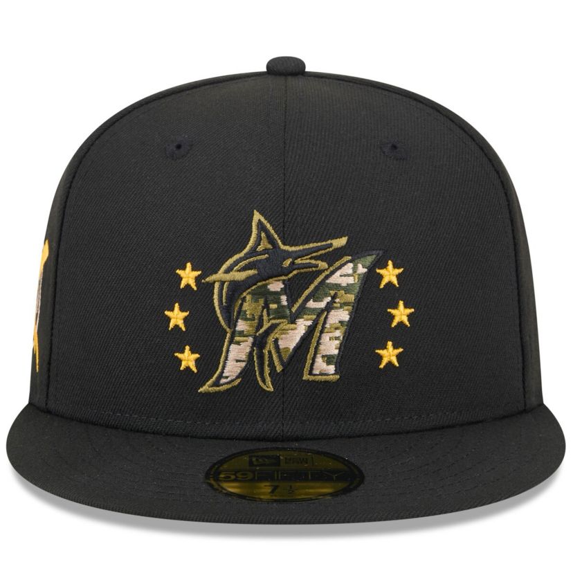 MLB Miami Marlins 2024 Armed Forces Day On-Field 59FIFTY Fitted Hat
