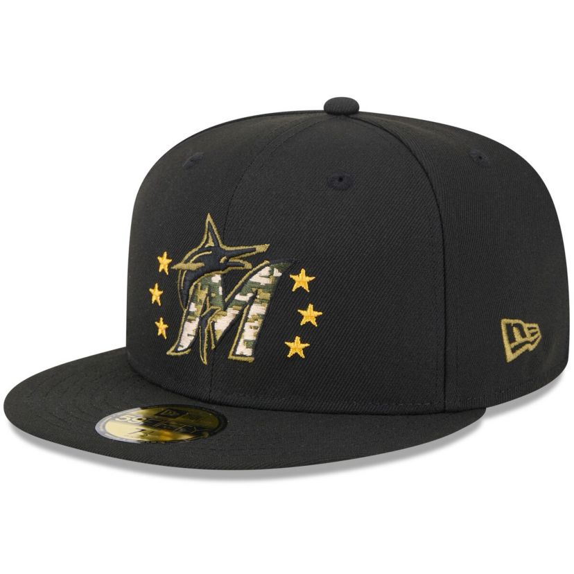 MLB Miami Marlins 2024 Armed Forces Day On-Field 59FIFTY Fitted Hat