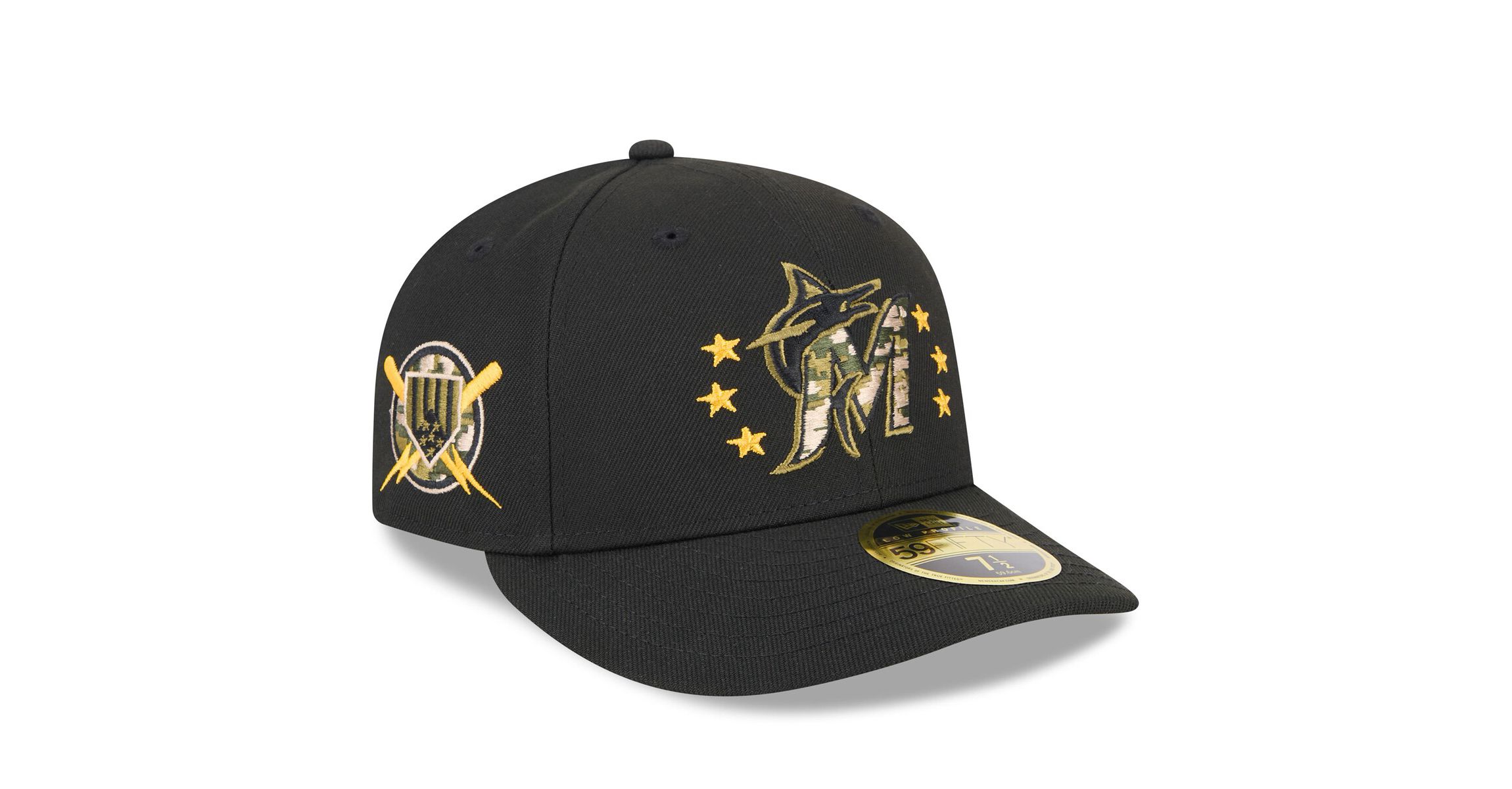 MLB Miami Marlins 2024 Armed Forces Day Low 59FIFTY Fitted Hat