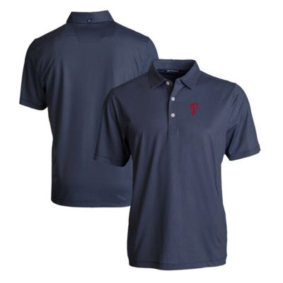 Cutter & Buck Men's MLB Philadelphia Phillies Big & Tall Pike Eco Symmetry Print Stretch Recycled Polo, Navy Blue, 3XL Tall