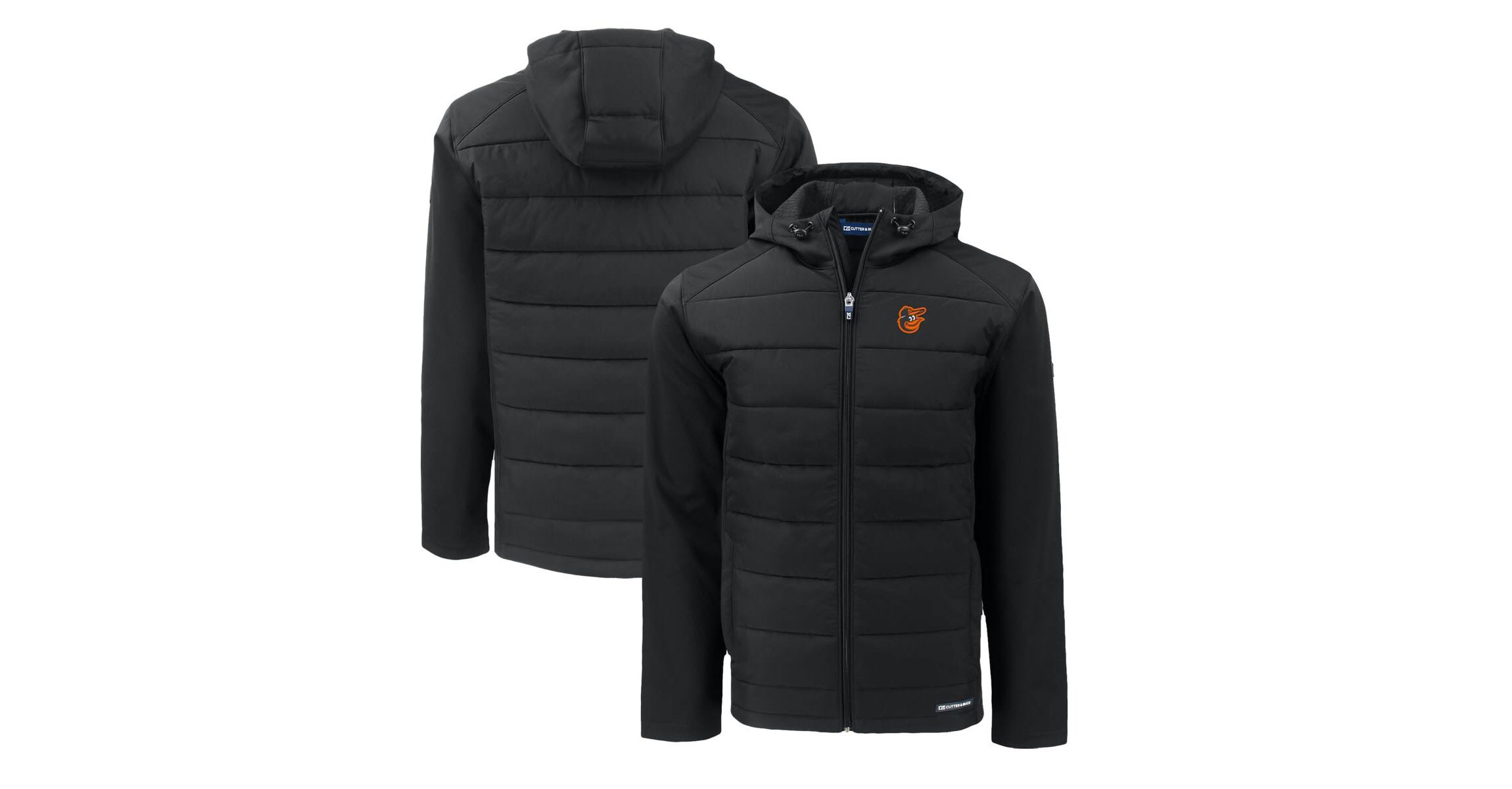 MLB Baltimore Orioles Big & Tall Evoke Hybrid Eco Softshell Recycled Full-Zip Hoodie