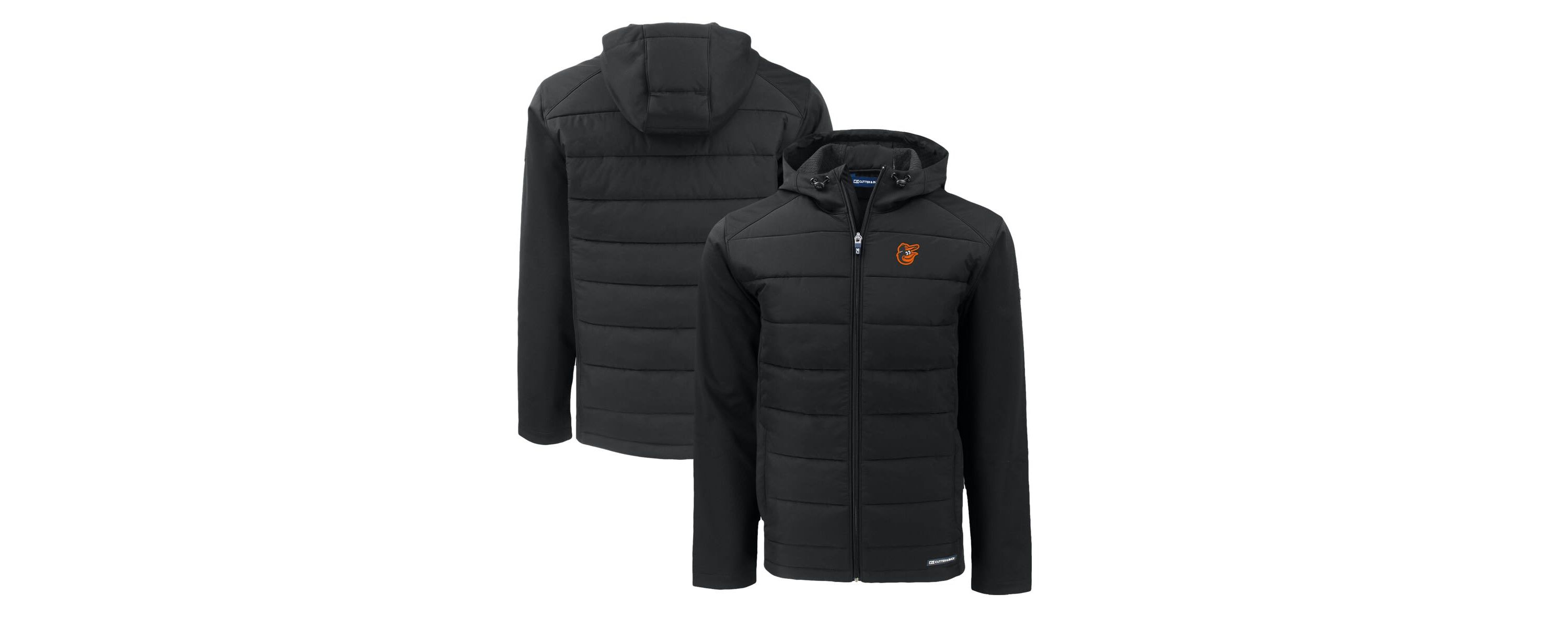 MLB Baltimore Orioles Big & Tall Evoke Hybrid Eco Softshell Recycled Full-Zip Hoodie