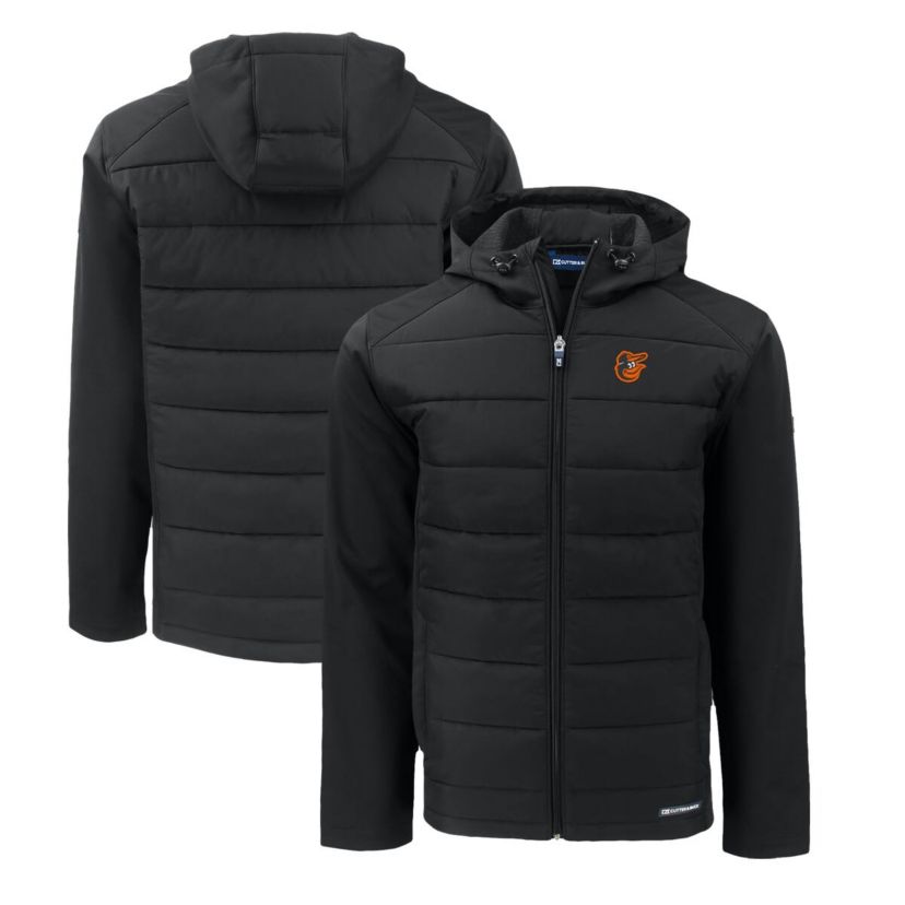MLB Baltimore Orioles Big & Tall Evoke Hybrid Eco Softshell Recycled Full-Zip Hoodie