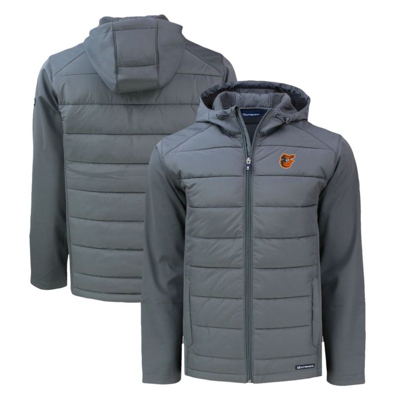 MLB Baltimore Orioles Big & Tall Evoke Hybrid Eco Softshell Recycled Full-Zip Hoodie