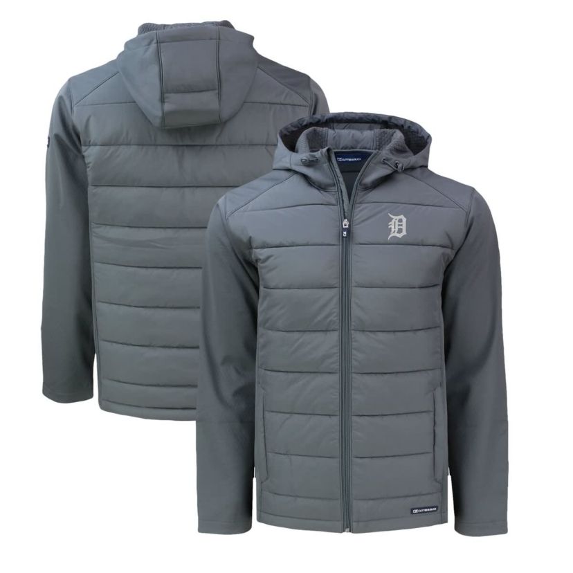 MLB Detroit Tigers Big & Tall Evoke Hybrid Eco Softshell Recycled Full-Zip Hoodie