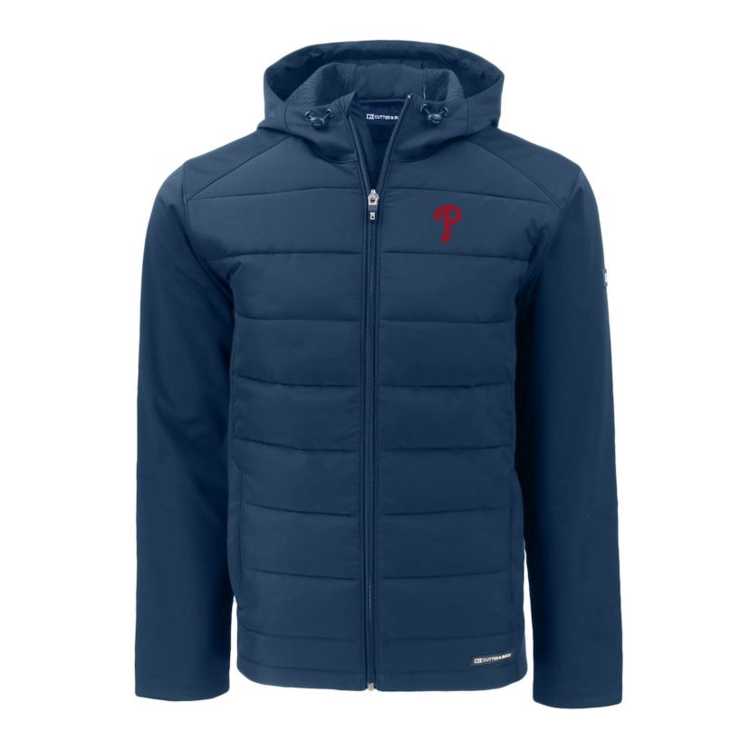 MLB Philadelphia Phillies Big & Tall Evoke Hybrid Eco Softshell Recycled Full-Zip Hoodie