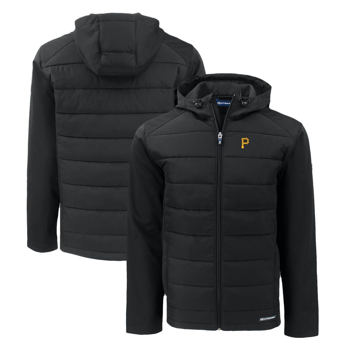 MLB Pittsburgh Pirates Big & Tall Evoke Hybrid Eco Softshell Recycled Full-Zip Hoodie