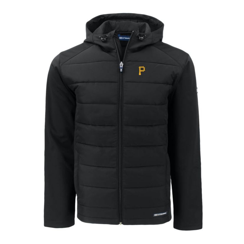 MLB Pittsburgh Pirates Big & Tall Evoke Hybrid Eco Softshell Recycled Full-Zip Hoodie