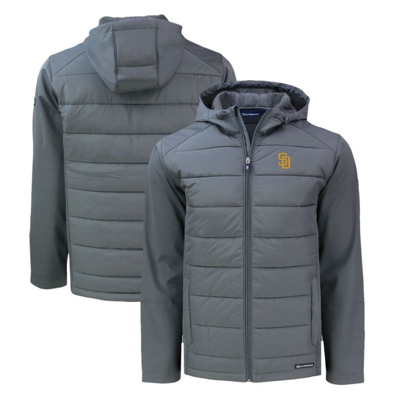 MLB San Diego Padres Big & Tall Evoke Hybrid Eco Softshell Recycled Full-Zip Hoodie