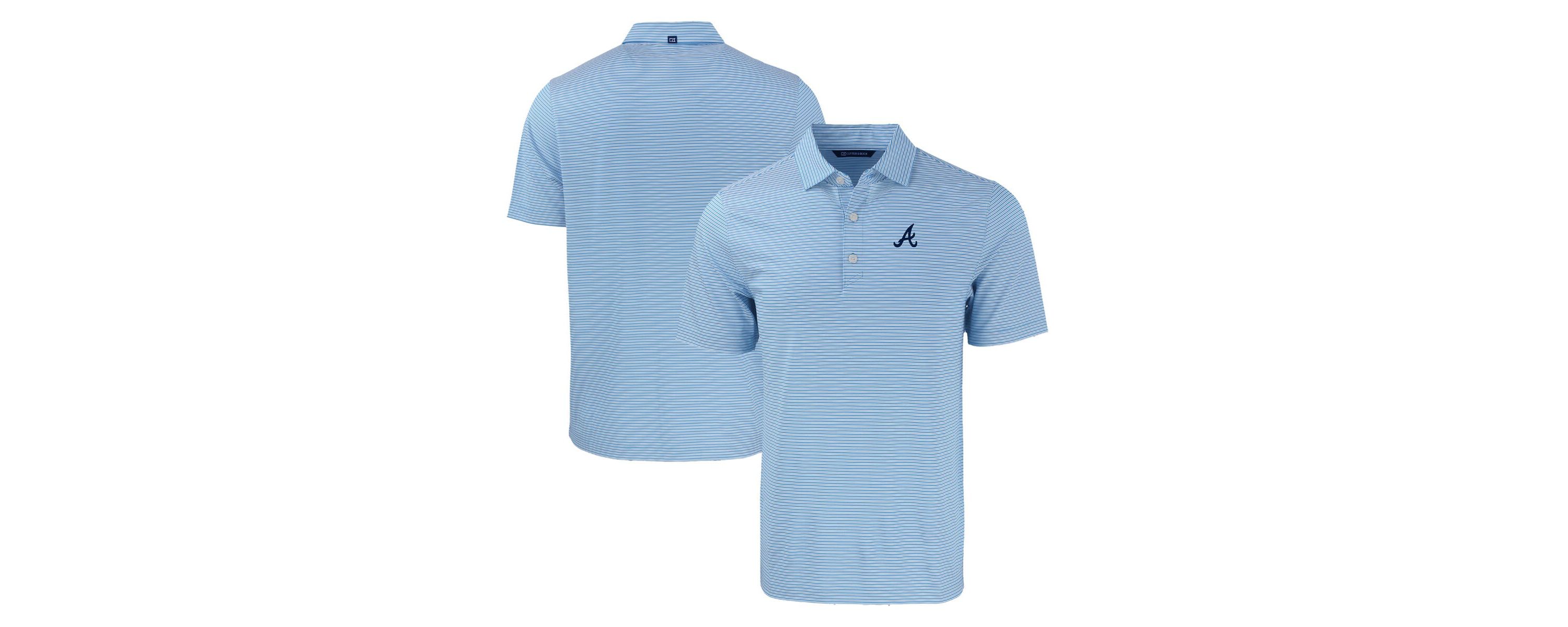 MLB Light Atlanta Braves Big & Tall Forge Eco Double Stripe Stretch Recycled Polo