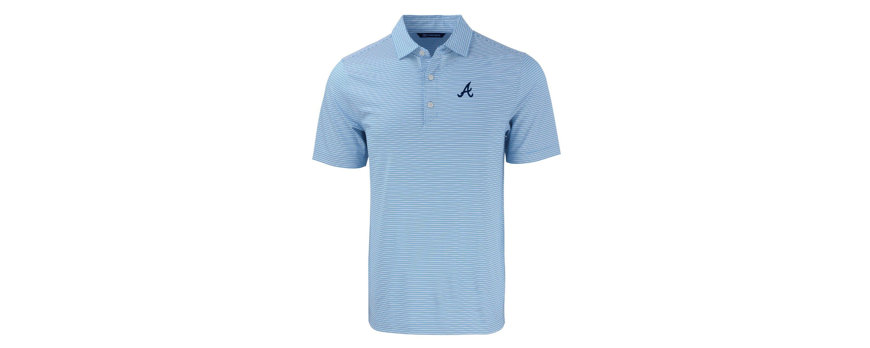 MLB Light Atlanta Braves Big & Tall Forge Eco Double Stripe Stretch Recycled Polo