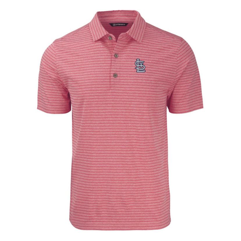 MLB St. Louis Cardinals Big & Tall Forge Eco ed Stripe Stretch Recycled Polo