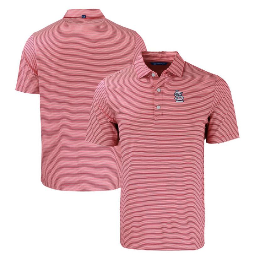 MLB St. Louis Cardinals Big & Tall Forge Eco Double Stripe Stretch Recycled Polo