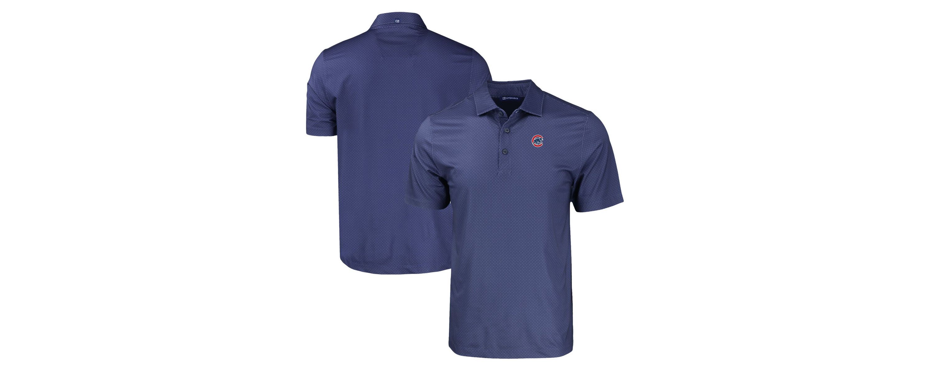 MLB Chicago Cubs Big & Tall Pike Eco Tonal Geo Print Stretch Recycled Polo