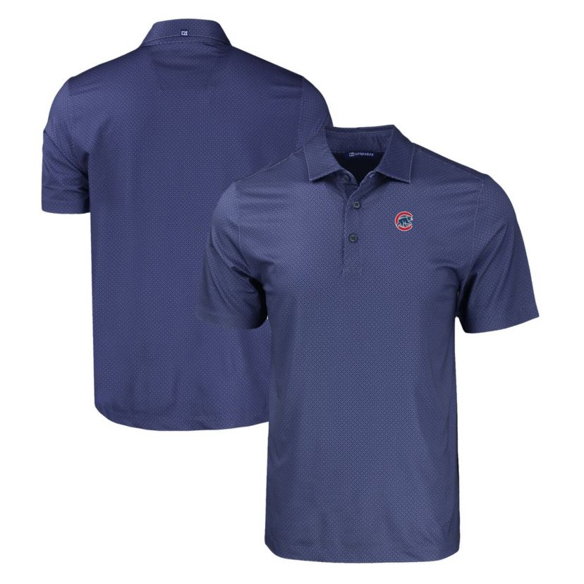 MLB Chicago Cubs Big & Tall Pike Eco Tonal Geo Print Stretch Recycled Polo