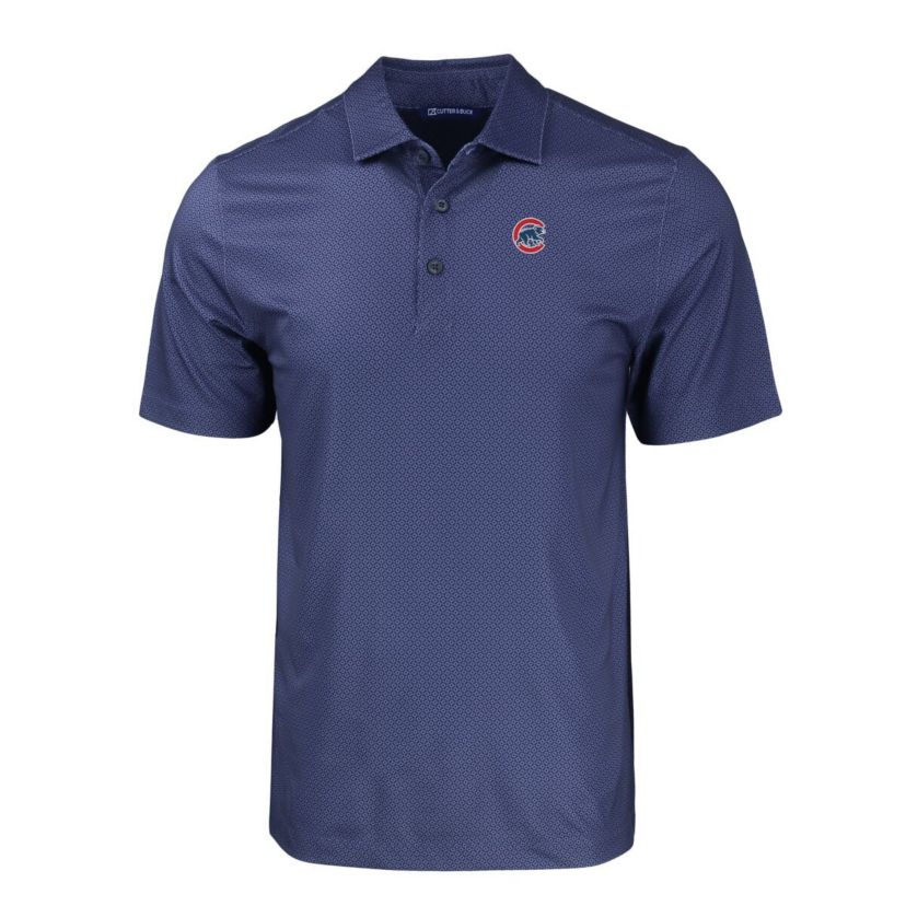 MLB Chicago Cubs Big & Tall Pike Eco Tonal Geo Print Stretch Recycled Polo