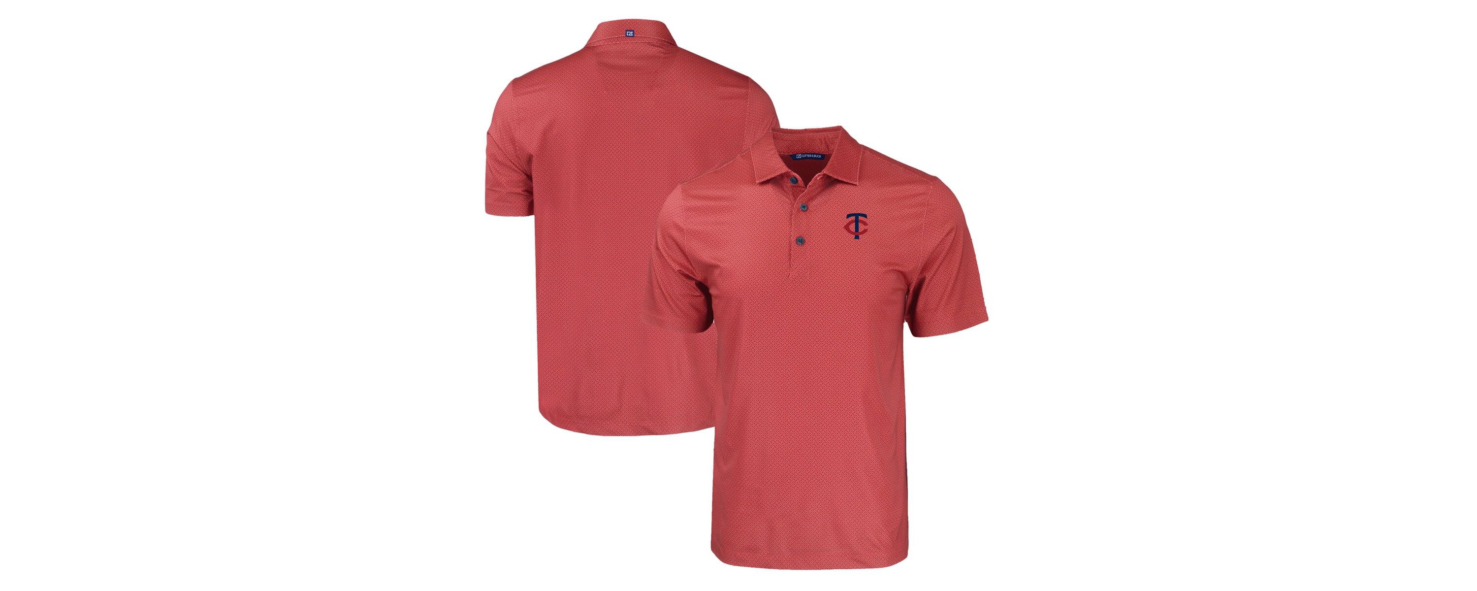 MLB Minnesota Twins Big & Tall Pike Eco Tonal Geo Print Stretch Recycled Polo