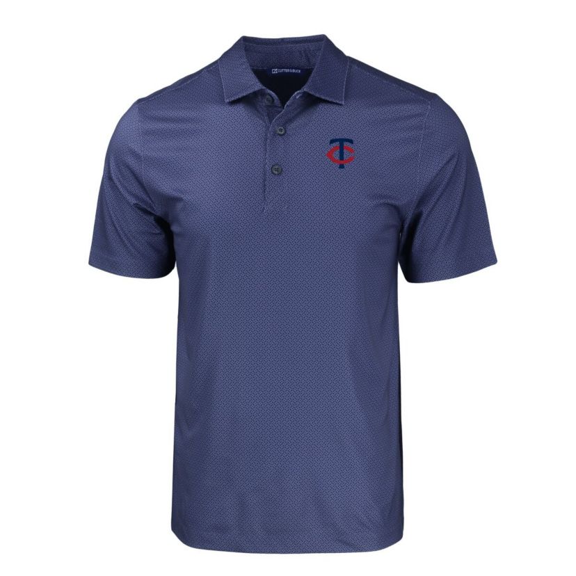 MLB Minnesota Twins Big & Tall Pike Eco Tonal Geo Print Stretch Recycled Polo