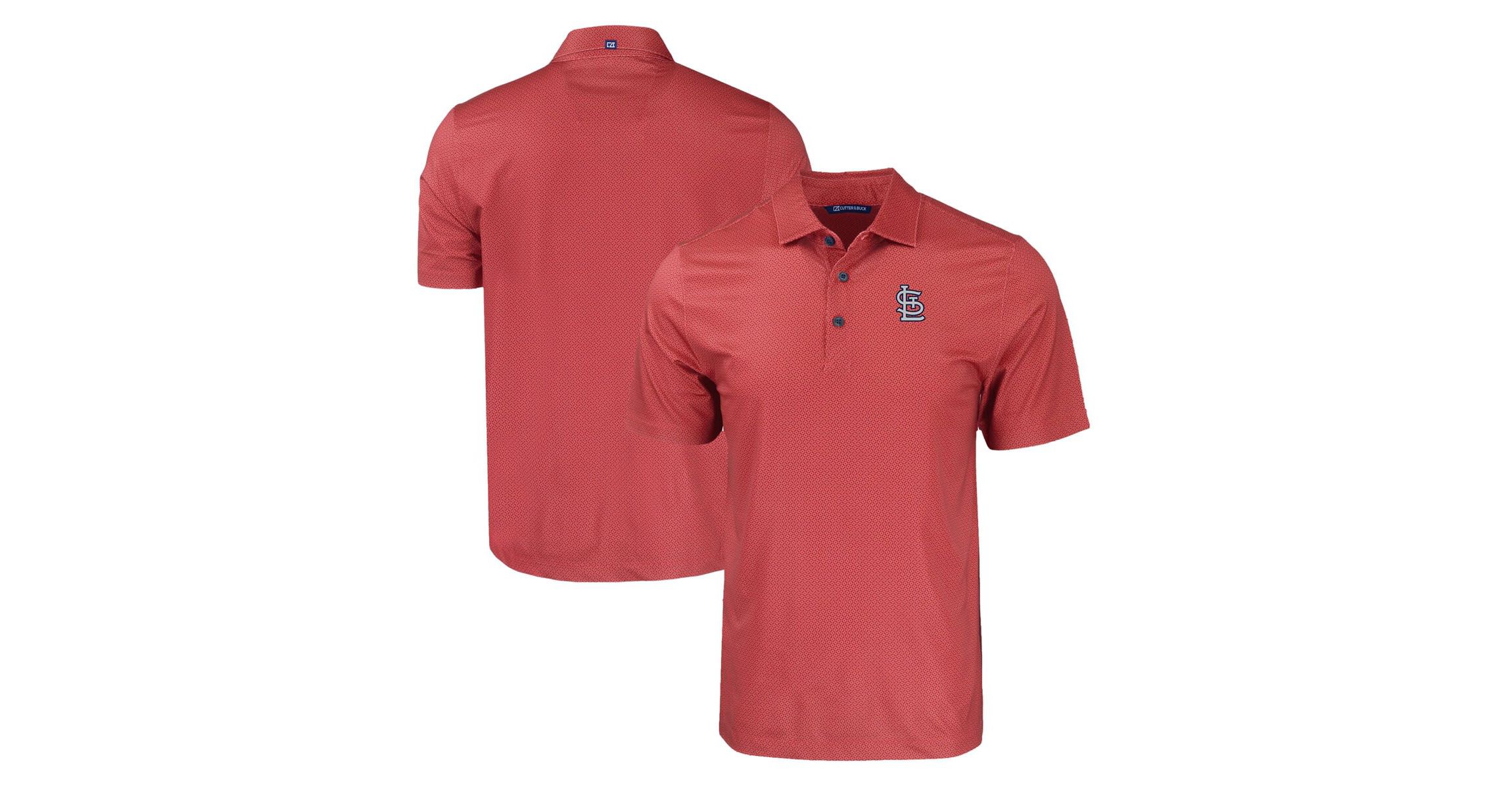 MLB St. Louis Cardinals Big & Tall Pike Eco Tonal Geo Print Stretch Recycled Polo