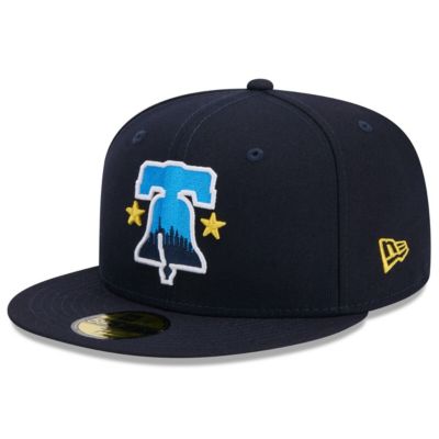 New Era Men's MLB Philadelphia Phillies 2024 City Connect 59FIFTY Fitted Hat, Navy Blue, 7 1/4