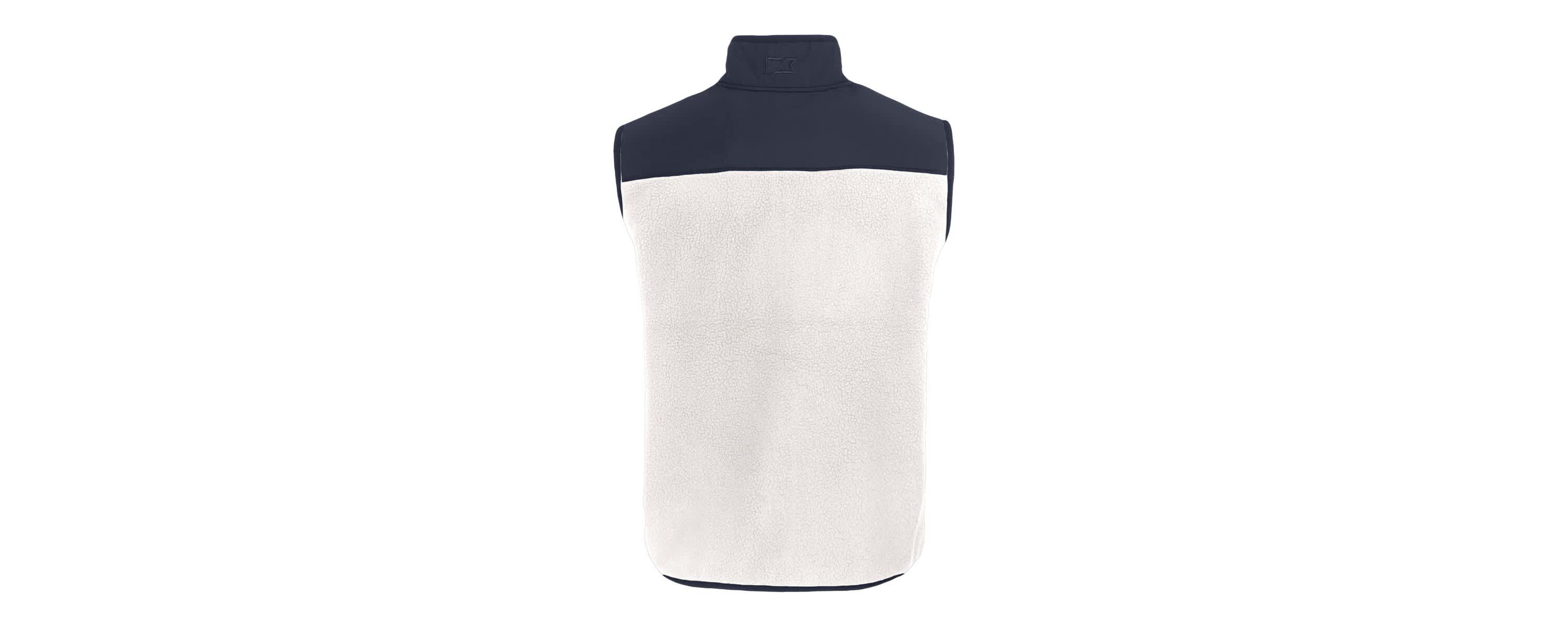 MLB White/Navy Cleveland Guardians Cascade Eco Sherpa Fleece Full-Zip Vest