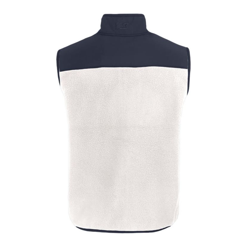 MLB White/Navy Cleveland Guardians Cascade Eco Sherpa Fleece Full-Zip Vest