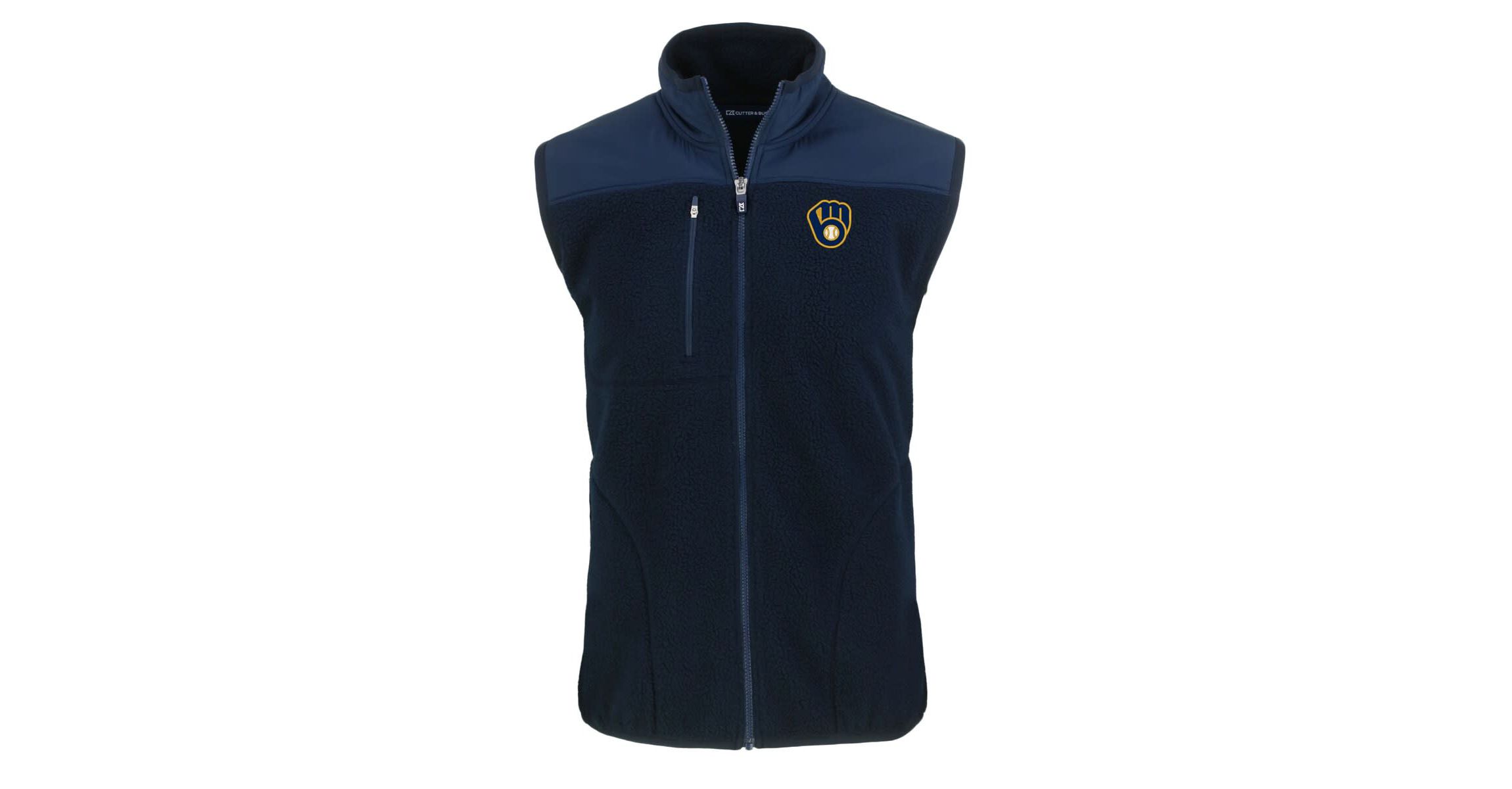 MLB Milwaukee Brewers Cascade Eco Sherpa Fleece Full-Zip Vest