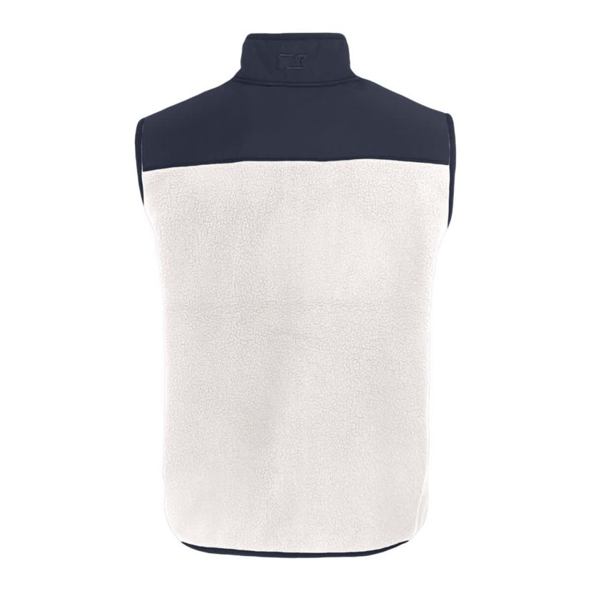 MLB White/Navy Minnesota Twins Cascade Eco Sherpa Fleece Full-Zip Vest