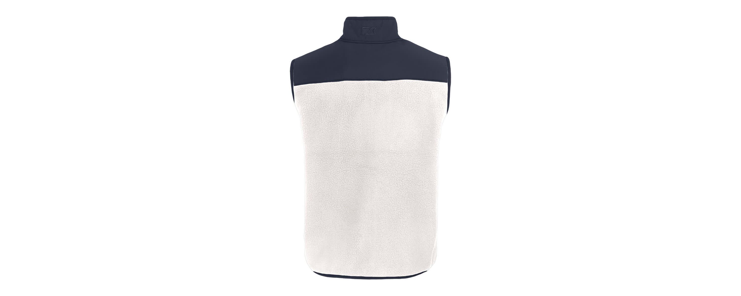 MLB White/Navy New York Yankees Cascade Eco Sherpa Fleece Full-Zip Vest
