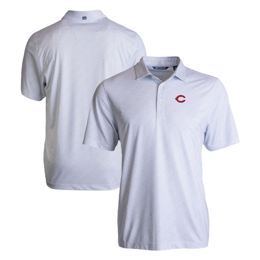 MLB Cincinnati Reds Pike Eco Pebble Print Stretch Recycled Polo