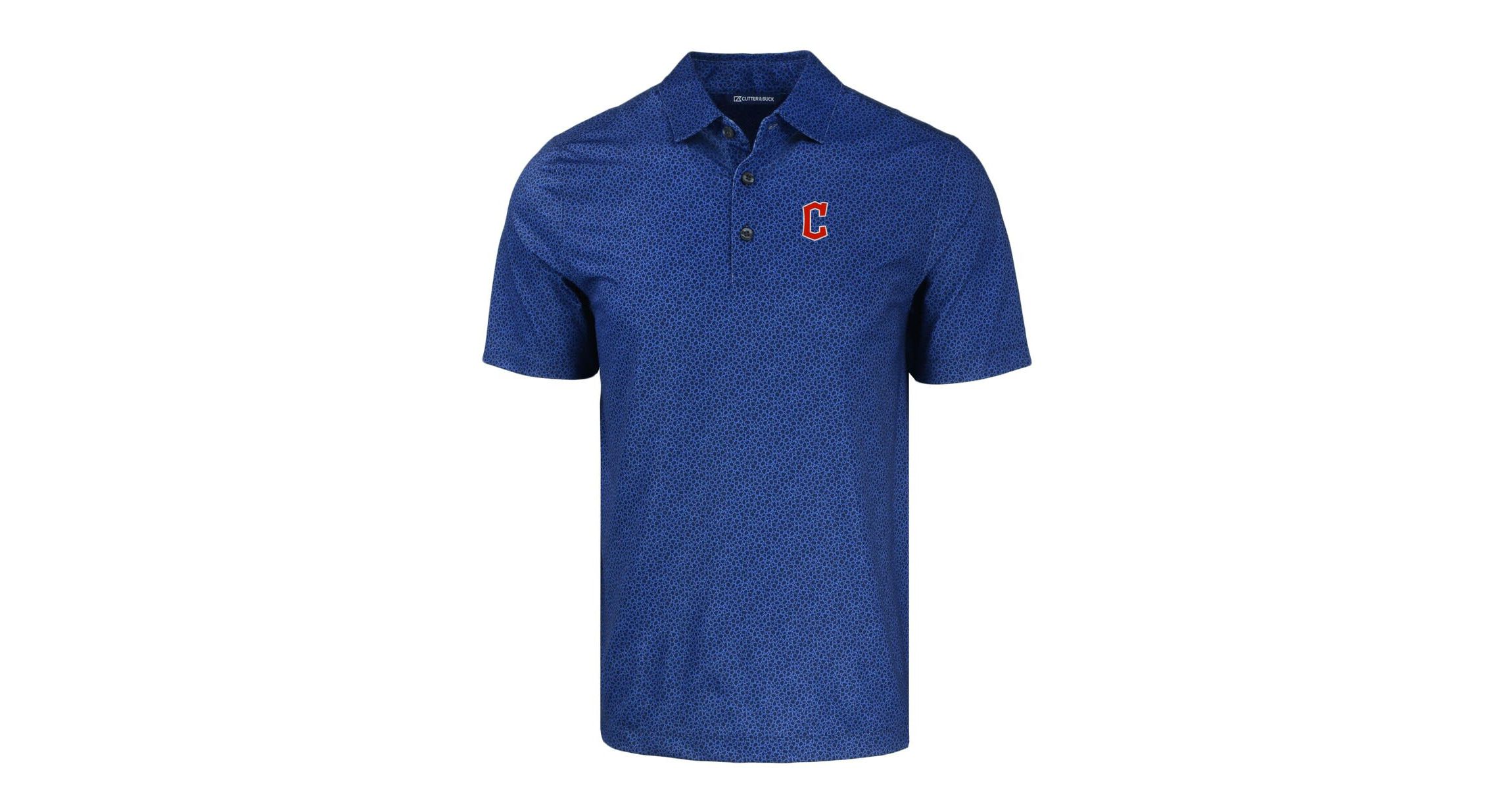 MLB Cleveland Guardians Pike Eco Pebble Print Stretch Recycled Polo