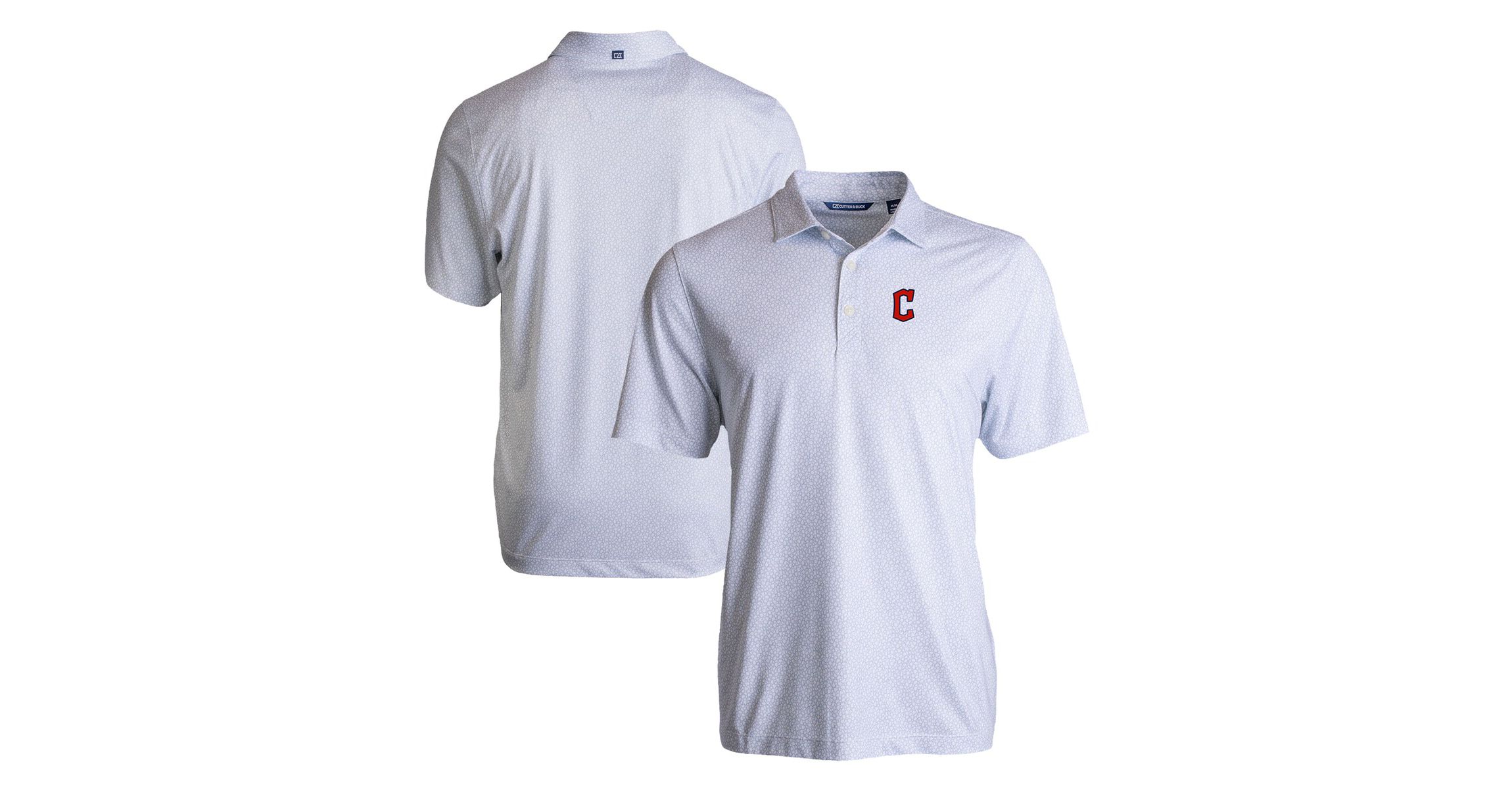 MLB Cleveland Guardians Pike Eco Pebble Print Stretch Recycled Polo