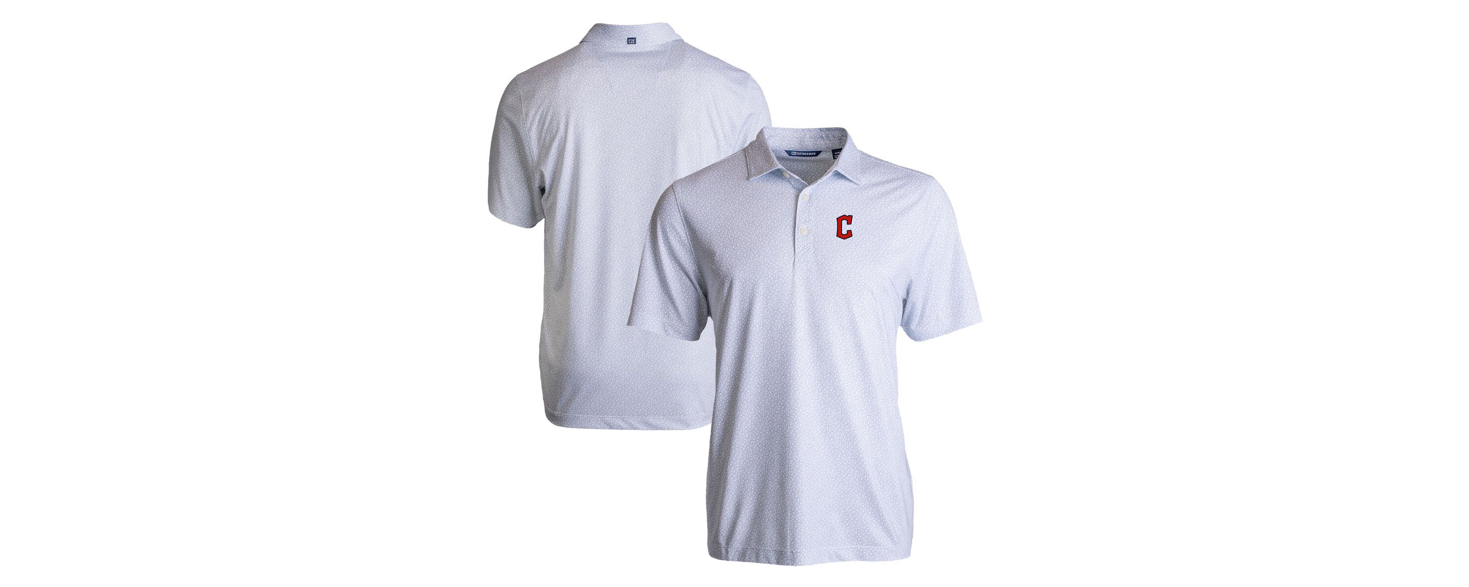MLB Cleveland Guardians Pike Eco Pebble Print Stretch Recycled Polo