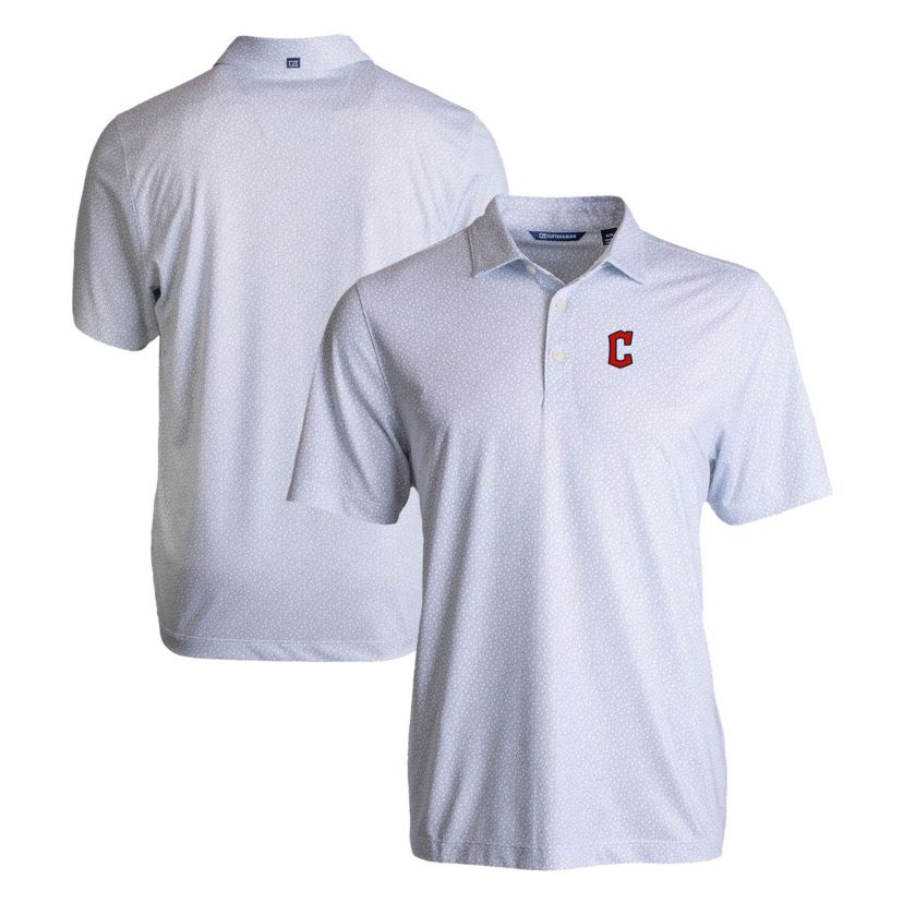 MLB Cleveland Guardians Pike Eco Pebble Print Stretch Recycled Polo