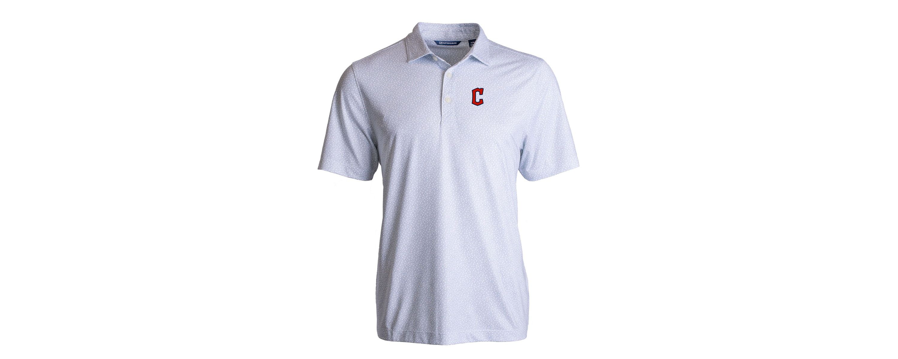 MLB Cleveland Guardians Pike Eco Pebble Print Stretch Recycled Polo