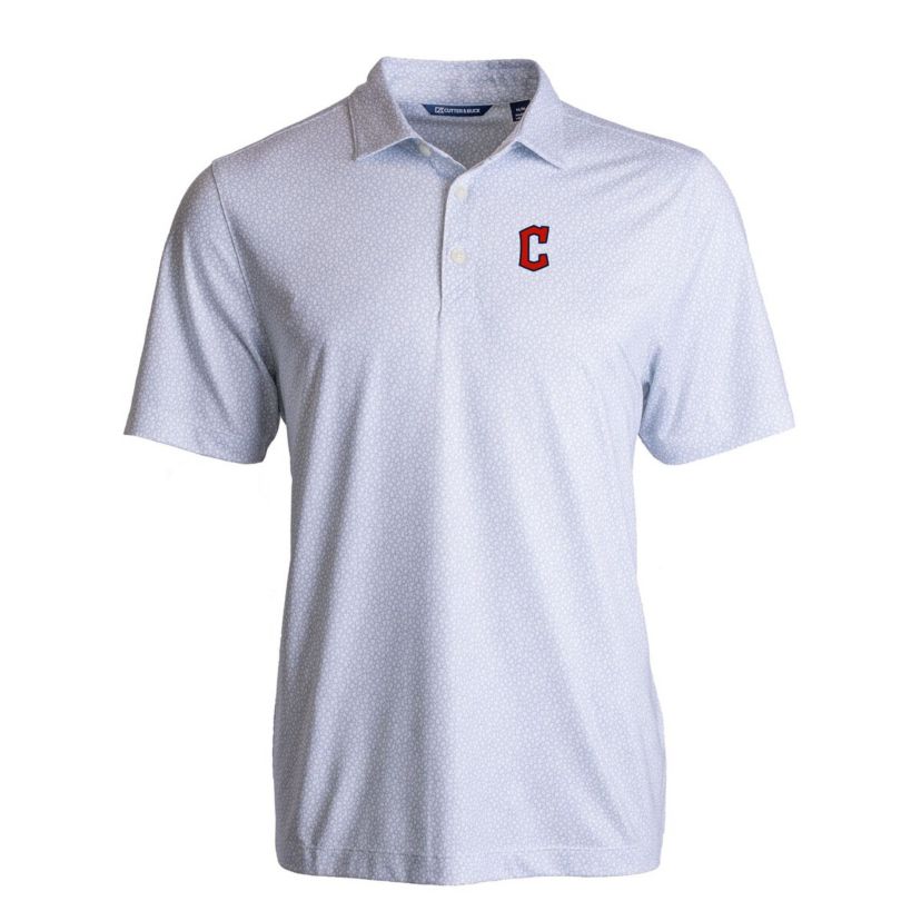 MLB Cleveland Guardians Pike Eco Pebble Print Stretch Recycled Polo
