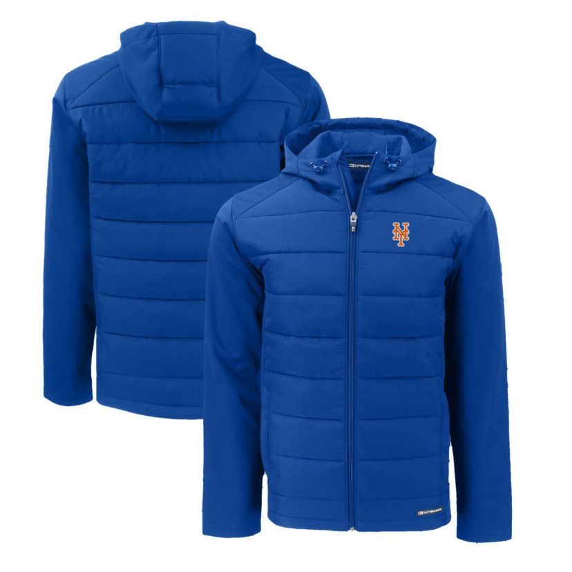 MLB New York Mets Evoke Hybrid Eco Softshell Recycled Full-Zip Hoodie