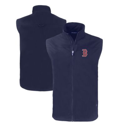 Cutter & Buck Men's Boston Red Sox MLB Boston Sox Charter Eco Recycled Full-Zip Vest, Navy Blue, XL