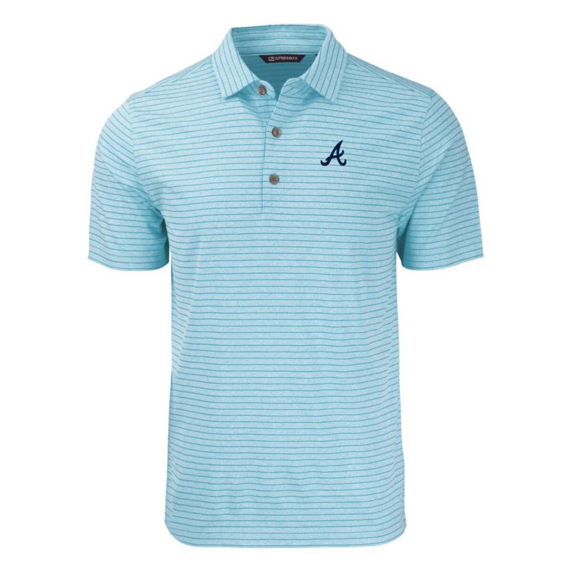 MLB Powder Atlanta Braves Forge Eco ed Stripe Stretch Recycled Polo