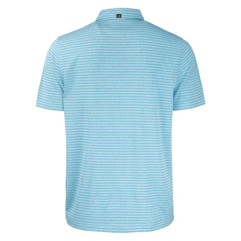MLB Powder Atlanta Braves Forge Eco ed Stripe Stretch Recycled Polo