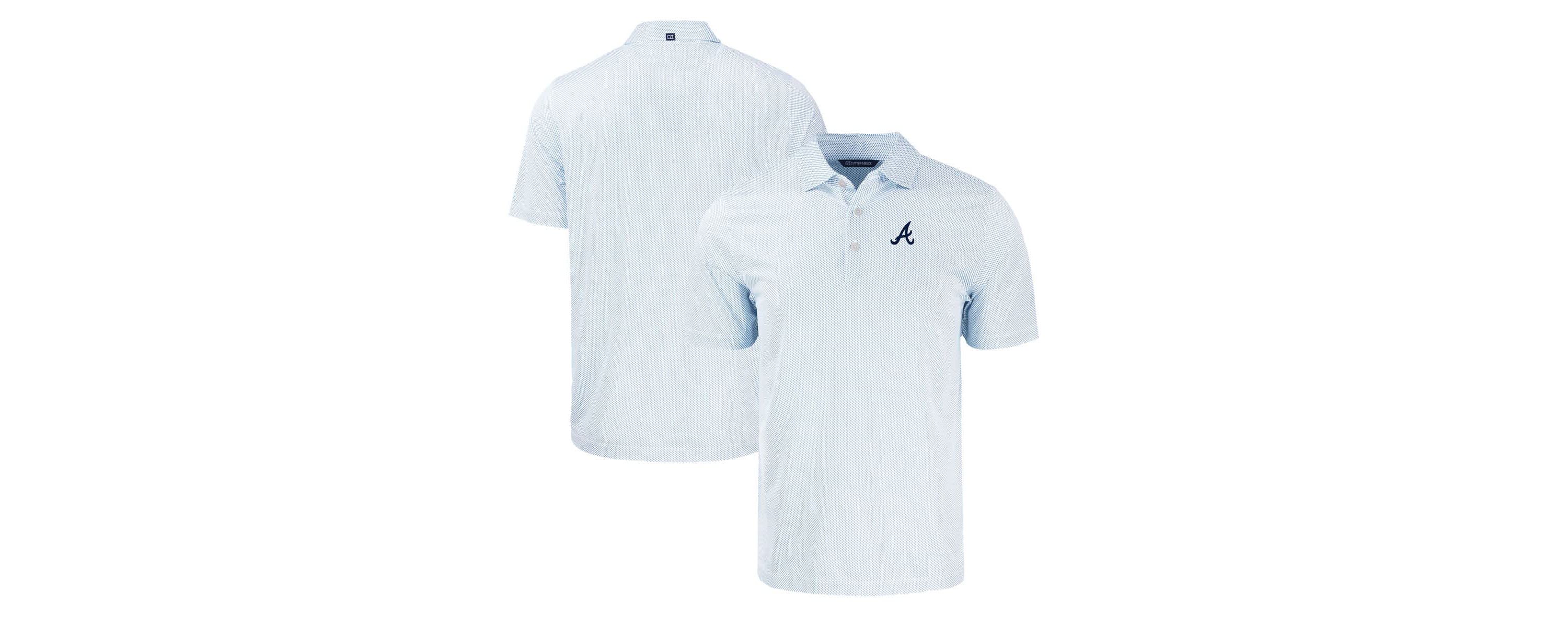 MLB Light Atlanta Braves Pike Eco Symmetry Print Stretch Recycled Polo