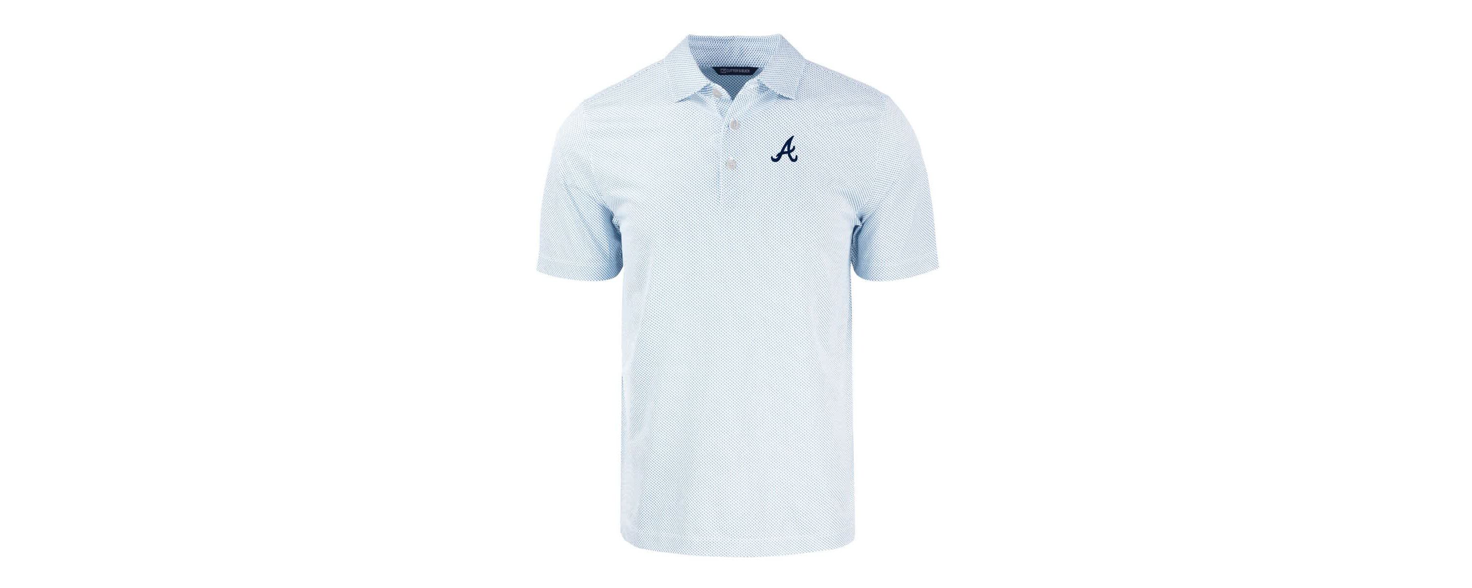 MLB Light Atlanta Braves Pike Eco Symmetry Print Stretch Recycled Polo